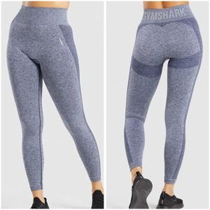 GymShark High waisted Flex leggings L gray purple blue seamless contour yoga